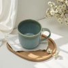 Green heat transfer ceramic mug, 13-ounce ceramic cup, heat-resistant coffee cup Item Picture